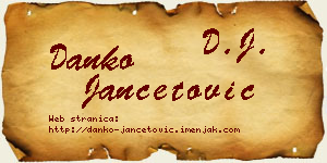 Danko Jančetović vizit kartica